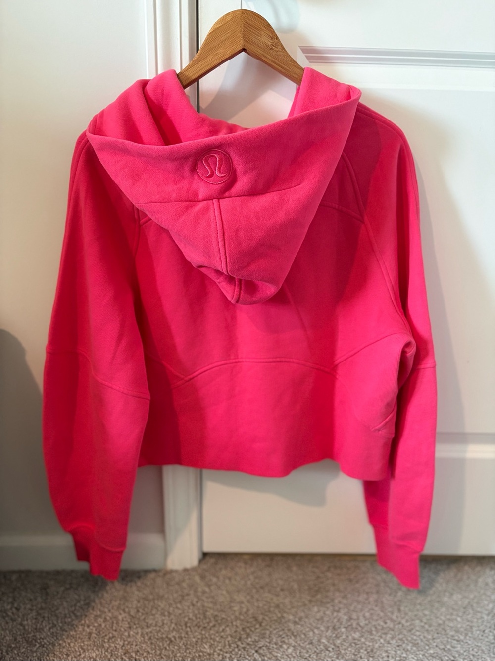 lululemon 1/2 Zip Cropped Scuba Hoodie - Lip Gloss Pink M/L - Picture 7 of 9
